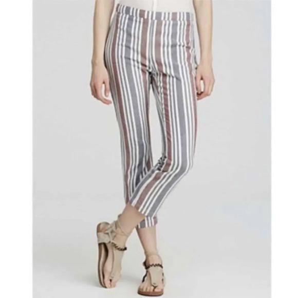 FREE PEOPLE NWOT Yard Stripe Mod Crop Pants - Picture 2 of 8